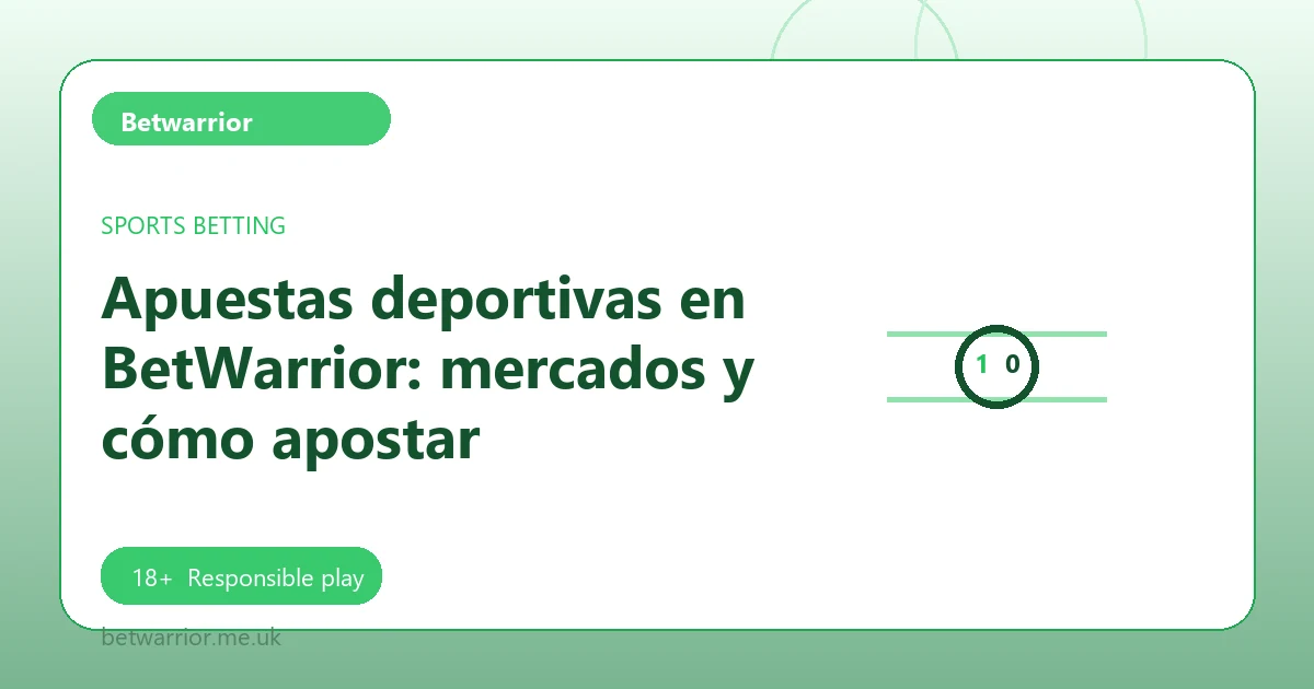 Apuestas deportivas en BetWarrior: mercados y cómo apostar - Betwarrior guide