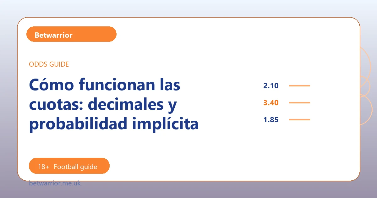 Cómo funcionan las cuotas: decimales y probabilidad implícita - Betwarrior football guide