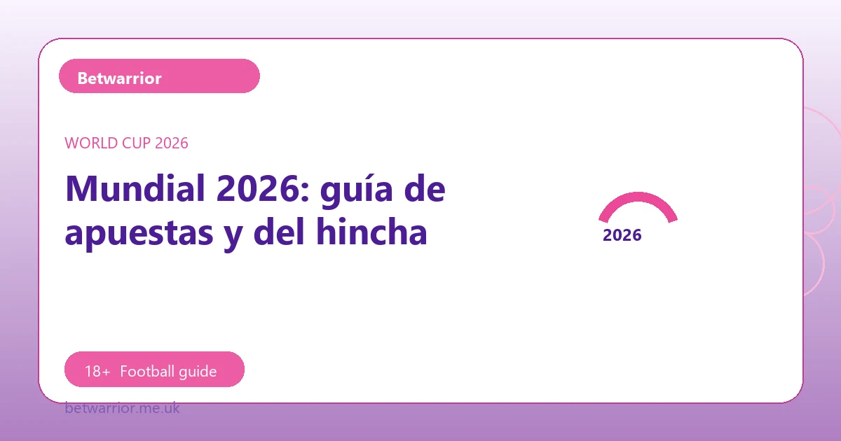 Mundial 2026: guía de apuestas y del hincha - Betwarrior football guide